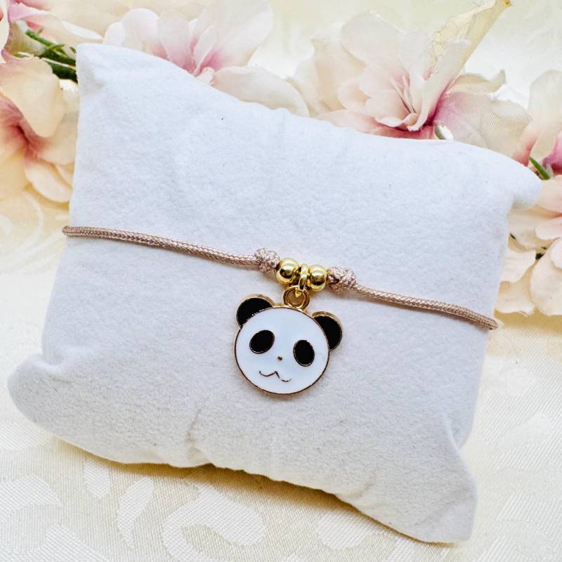 Panda Makramee Armband - Filigranes Mit Anhänger von GluecksengeI