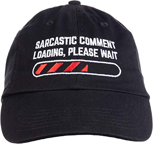 Ann Arbor T-Shirt Co. Sarcastic Comment Loading Please Wait Funny Sarcasm Humor for Men Women Baseball Cap Dad Hat Black von Ann Arbor T-shirt Co.