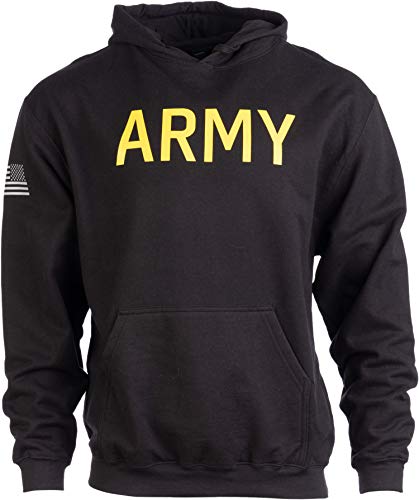 Army PT Style Hoodie | U.S. Militär Training Infanterie Workout Fleece Hoody Sweatshirt, schwarz, X-Large von Ann Arbor T-shirt Co.