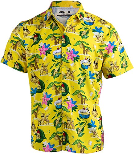 Bananas & Blow | Lustiges, Cooles Hawaii-Poloshirt für Herren, gelb, Groß von Ann Arbor T-shirt Co.