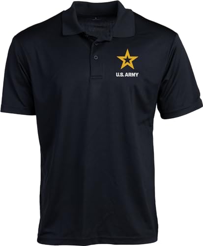 US Army Poloshirt mit Kragen | US-Militär-Infanterie-Rüstung, lizenziertes Hemd mit Kragen für Männer und Frauen, Schwarz, XX-Large von Ann Arbor T-shirt Co.