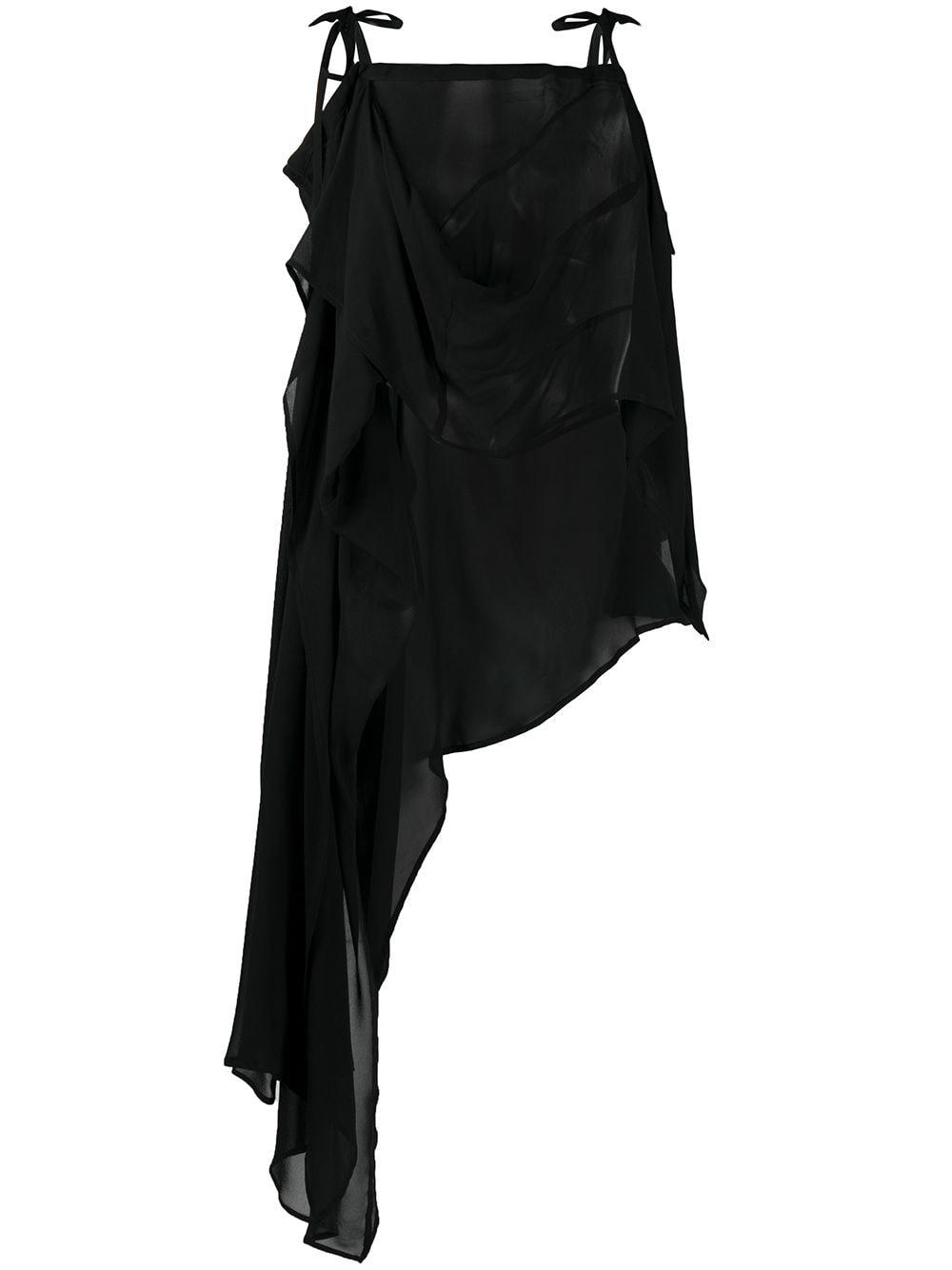 Ann Demeulemeester Asymmetrisches Midikleid - Schwarz von Ann Demeulemeester