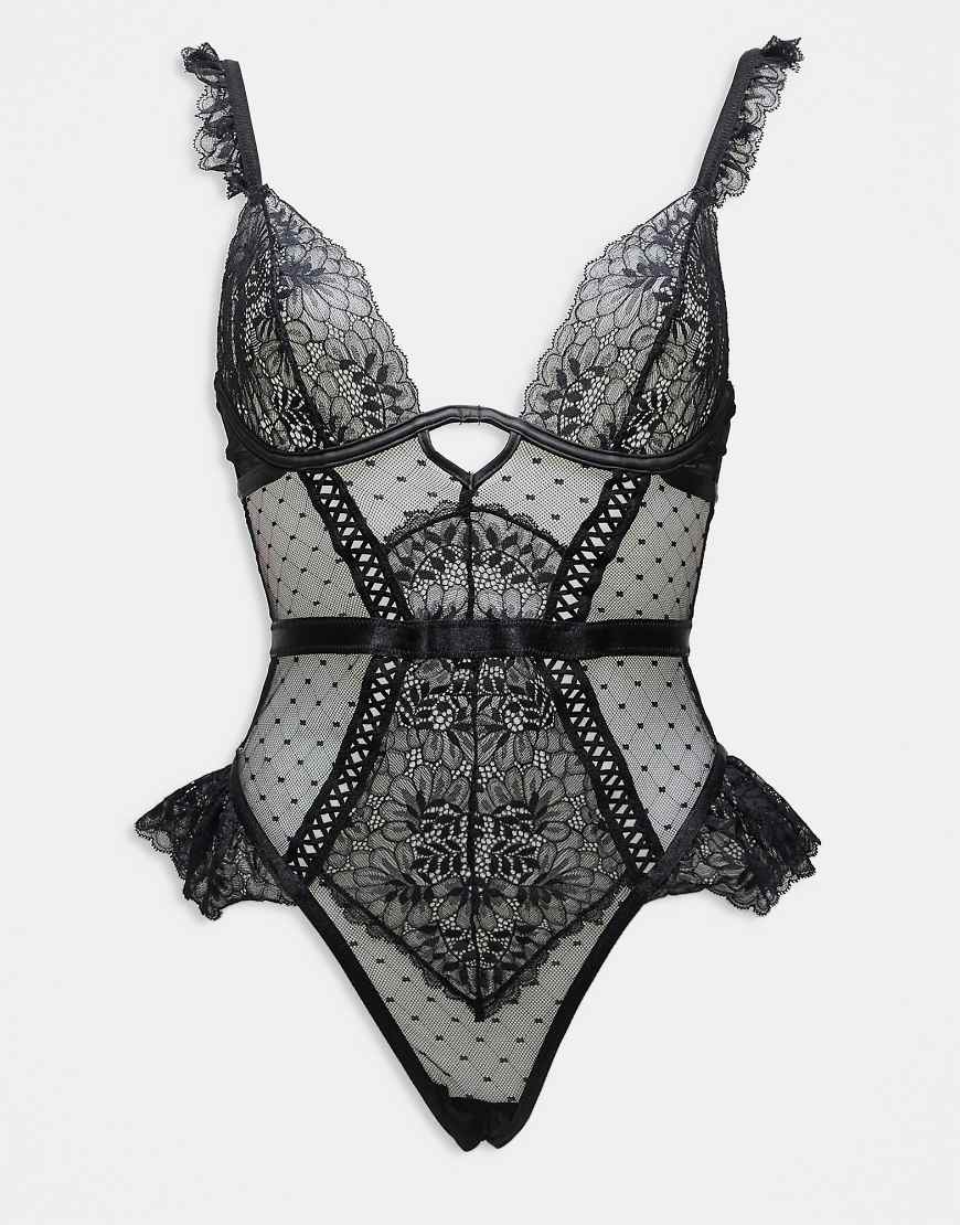 Ann Summers - Entice Me - Body in Schwarz mit offenem Schritt von Ann Summers