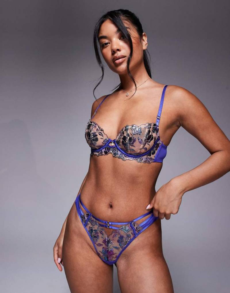 Ann Summers - Euphoric - Unwattierter, tief ausgeschnittener BH in Blau-Lila von Ann Summers