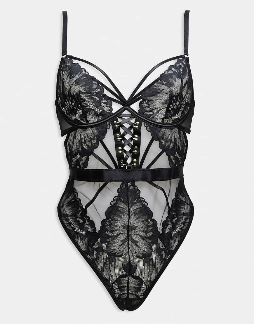 Ann Summers - Radiant Desires - Body in Schwarz mit offenem Schritt von Ann Summers