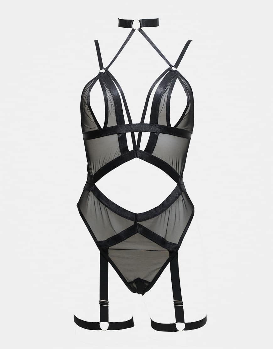 Ann Summers - Shadow - Body in Schwarz mit offenem Schritt von Ann Summers