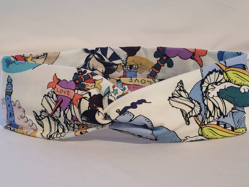 Rockabilly Haarband Im 50Ies Style Mit Sailor-Print Bio Baumwolle von AnnKruthDesign