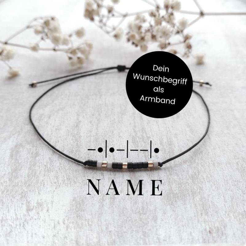 Morsecodearmband Gold | Wunschdatum Name Personalisiertes Geschenk Für Freundin - Mama Schwester Jga Tante Partnerarmband von AnnLaceDesign