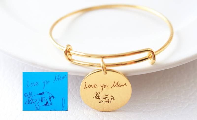 Handschrift Schmuck - Armreif Mit Gravur Echtes Kind Handschrift Schmuck - Armreif Mit Gravur Echtes Kind von AnnMariaJewelry
