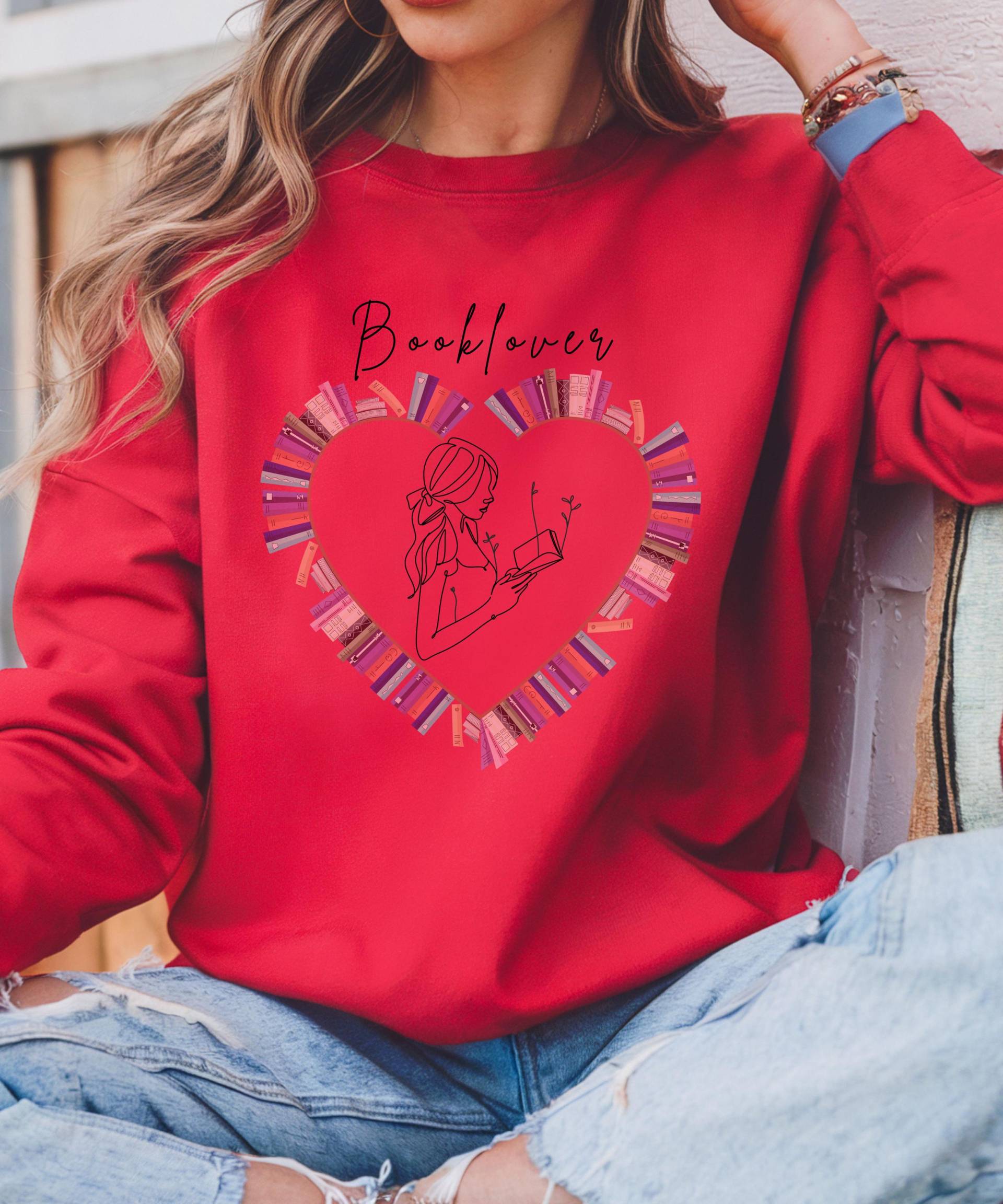 Buchliebhaber Sweatshirt Bücherwurm Geschenk von AnnNatPrints