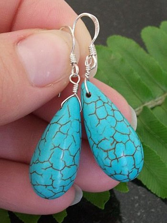 Türkis Ohrringe - Silber 925 Sterling Baumeln Schmuck Statement von AnnTig