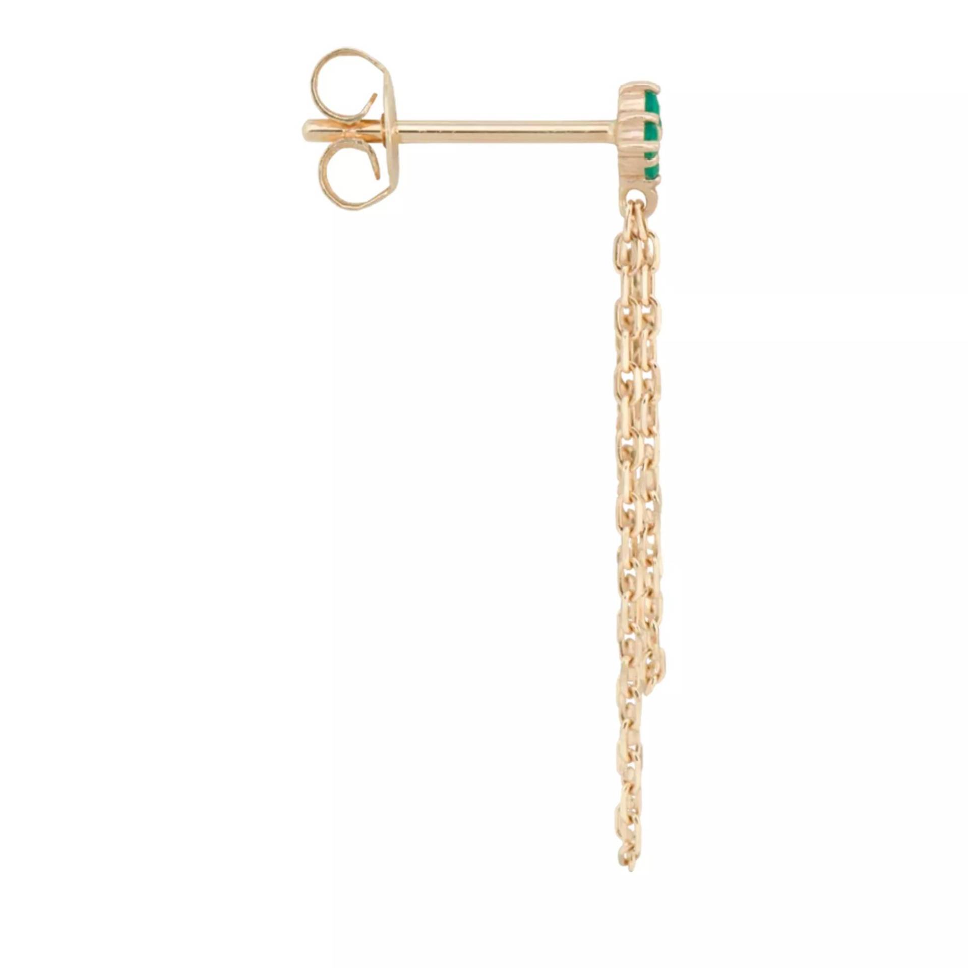 Anna+Nina Ohrringe - Single Enchanted Chain Stud Earring 14K - Gr. unisize - in Mehrfarbig - für Damen von Anna+Nina