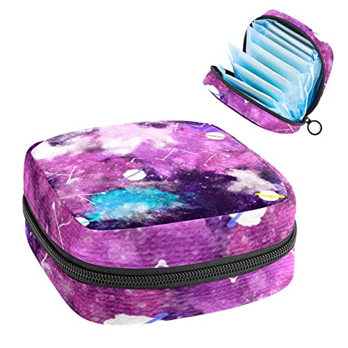 Anna Cowper Aquarell Galaxy Hintergrund Damenbinden Aufbewahrungstasche Feminine Menstruationstasse Beutel Stillpad Halter Tampon Taschen Tragbare Periode Tasche für Frauen Teenager Mädchen 1 Stück von Anna Cowper