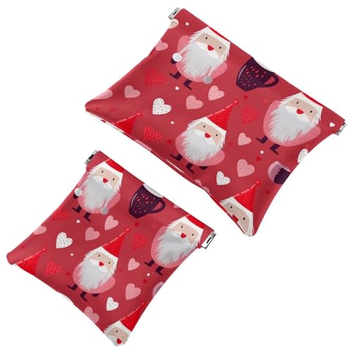 Anna Cowper Kosmetiktasche für Geldbörsen, Leder, kleine Make-up-Tasche, Kosmetiktasche, tragbar, kein Reißverschluss, Make-up-Tasche, Münzgeldbörse, Schmuckbeutel, Blumen, Dinosaurier, 2 Stück, von Anna Cowper