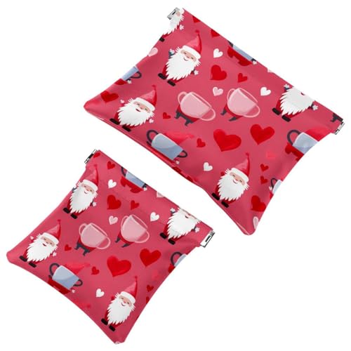 Anna Cowper Kosmetiktasche für Geldbörsen, Leder, kleine Make-up-Tasche, Kosmetiktasche, tragbar, kein Reißverschluss, Make-up-Tasche, Münzgeldbörse, Schmuckbeutel, Blumen, Dinosaurier, 2 Stück, von Anna Cowper