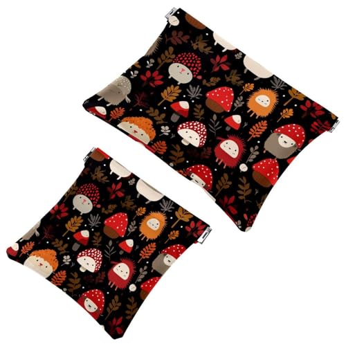 Anna Cowper Kosmetiktasche für Geldbörsen, Leder, kleine Make-up-Tasche, Kosmetiktasche, tragbar, kein Reißverschluss, Make-up-Tasche, Münzgeldbörse, Schmuckbeutel, Blumen, Dinosaurier, 2 Stück, von Anna Cowper