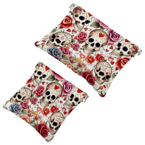 Anna Cowper Kosmetiktasche für Geldbörsen, Leder, kleine Make-up-Tasche, Kosmetiktasche, tragbar, kein Reißverschluss, Make-up-Tasche, Münzgeldbörse, Schmuckbeutel, Dinosaurier, 2 Stück, Mehrfarbig 6, von Anna Cowper