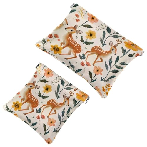 Anna Cowper Kosmetiktasche für Geldbörsen, Leder, kleine Make-up-Tasche, Kosmetiktasche, tragbar, kein Reißverschluss, Make-up-Tasche, Münzgeldbörse, Schmuckbeutel, Dinosaurier, 2 Stück, Mehrfarbig 7, von Anna Cowper