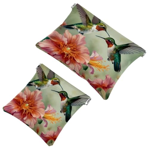 Anna Cowper Kosmetiktasche für Geldbörsen, Leder, kleine Make-up-Tasche, Kosmetiktasche, tragbar, kein Reißverschluss, Make-up-Tasche, Münzgeldbörse, Schmuckbeutel, Dinosaurier, 2 Stück, Mehrfarbig 5, von Anna Cowper