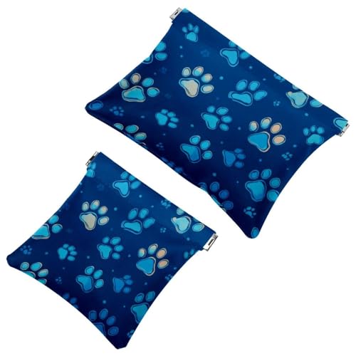 Anna Cowper Kosmetiktasche für Geldbörsen, Leder, kleine Make-up-Tasche, Kosmetiktasche, tragbar, kein Reißverschluss, Make-up-Tasche, Münzgeldbörse, Schmuckbeutel, Dinosaurier, 2 Stück, Mehrfarbig 9, von Anna Cowper