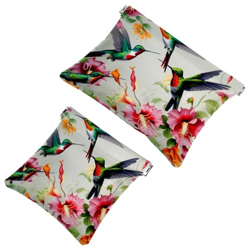 Anna Cowper Kosmetiktasche für Geldbörsen, Leder, kleine Make-up-Tasche, Kosmetiktasche, tragbar, kein Reißverschluss, Make-up-Tasche, Münzgeldbörse, Schmuckbeutel, Dinosaurier, 2 Stück, Mehrfarbig 7, von Anna Cowper