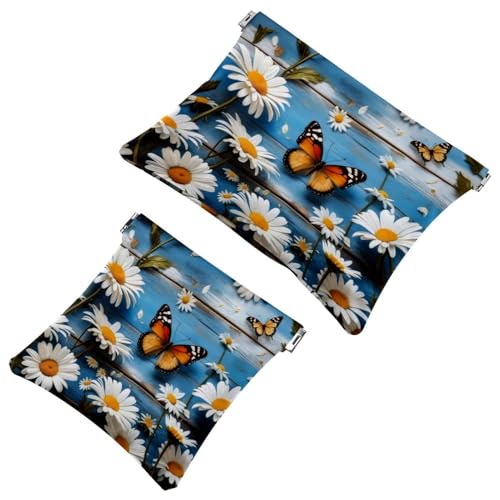 Anna Cowper Kosmetiktasche für Geldbörsen, Leder, kleine Make-up-Tasche, Kosmetiktasche, tragbar, kein Reißverschluss, Make-up-Tasche, Münzgeldbörse, Schmuckbeutel, Dinosaurier, 2 Stück, Mehrfarbig 3, von Anna Cowper