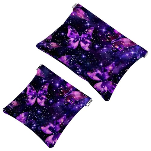 Anna Cowper Kosmetiktasche für Geldbörsen, Leder, kleine Make-up-Tasche, Kosmetiktasche, tragbar, kein Reißverschluss, Make-up-Tasche, Münzgeldbörse, Schmuckbeutel, Dinosaurier, 2 Stück, Mehrfarbig 9, von Anna Cowper