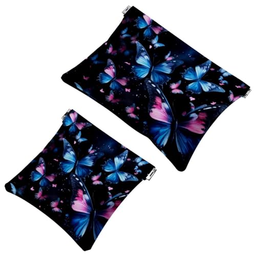 Anna Cowper Kosmetiktasche für Geldbörsen, Leder, kleine Make-up-Tasche, Kosmetiktasche, tragbar, kein Reißverschluss, Make-up-Tasche, Münzgeldbörse, Schmuckbeutel, Dinosaurier, 2 Stück, Mehrfarbig 2, von Anna Cowper