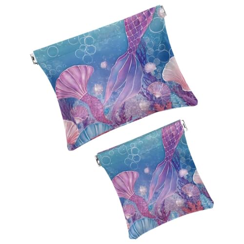 Anna Cowper Kosmetiktasche für Geldbörsen, Leder, kleine Make-up-Tasche, Kosmetiktasche, tragbar, kein Reißverschluss, Make-up-Tasche, Münzgeldbörse, Schmuckbeutel, Dinosaurier, 2 Stück, Mehrfarbig 9, von Anna Cowper