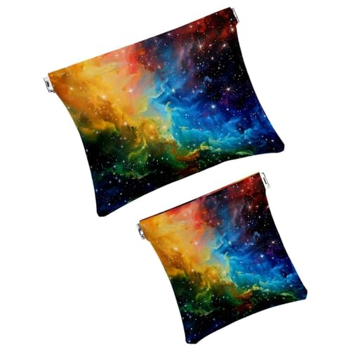 Anna Cowper Kosmetiktasche für Geldbörsen, Leder, kleine Make-up-Tasche, Kosmetiktasche, tragbar, kein Reißverschluss, Make-up-Tasche, Münzgeldbörse, Schmuckbeutel, Dinosaurier, 2 Stück, Mehrfarbig 4, von Anna Cowper