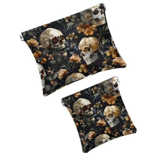Anna Cowper Kosmetiktasche für Geldbörsen, Leder, kleine Make-up-Tasche, Kosmetiktasche, tragbar, kein Reißverschluss, Make-up-Tasche, Münzgeldbörse, Schmuckbeutel, Motiv: Grunge Hahn, Blume, 2 Stück, Anna Cowper Kosmetiktasche für Geldbörsen, Leder, kleine Make-up-Tasche, Kosmetiktasche, tragbar, kein Reißverschluss, Make-up-Tasche, Münzgeldbörse, Schmuckbeutel, Motiv: Grunge Hahn, Blume, 2 Stück, von Anna Cowper