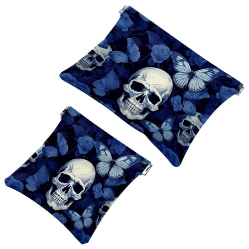 Anna Cowper Kosmetiktasche für Geldbörsen, Leder, kleine Make-up-Tasche, Kosmetiktasche, tragbar, kein Reißverschluss, Make-up-Tasche, Münzgeldbörse, Schmuckbeutel, Schneeflocken, Weihnachten, 2 von Anna Cowper