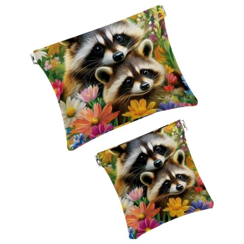 Anna Cowper Kosmetiktasche für Geldbörsen, Leder, kleine Make-up-Tasche, Kosmetiktasche, tragbar, kein Reißverschluss, Make-up-Tasche, Münzgeldbörse, Schmuckbeutel, Weihnachts-Faultier-Schneeflocke, 2 von Anna Cowper