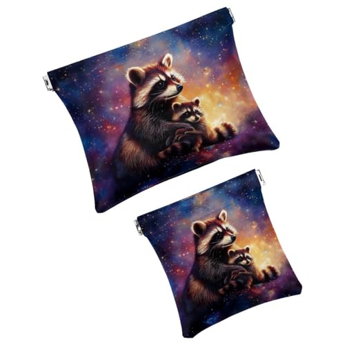 Anna Cowper Kosmetiktasche für Geldbörsen, Leder, kleine Make-up-Tasche, Kosmetiktasche, tragbar, kein Reißverschluss, Make-up-Tasche, Münzgeldbörse, Schmuckbeutel, Weihnachts-Faultier-Schneeflocke, 2 von Anna Cowper