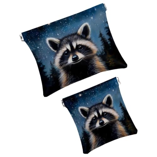 Anna Cowper Kosmetiktasche für Geldbörsen, Leder, kleine Make-up-Tasche, Kosmetiktasche, tragbar, kein Reißverschluss, Make-up-Tasche, Münzgeldbörse, Schmuckbeutel, Weihnachts-Faultier-Schneeflocke, 2 von Anna Cowper