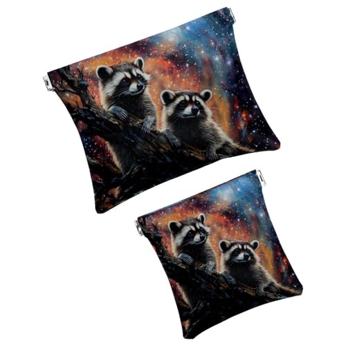 Anna Cowper Kosmetiktasche für Geldbörsen, Leder, kleine Make-up-Tasche, Kosmetiktasche, tragbar, kein Reißverschluss, Make-up-Tasche, Münzgeldbörse, Schmuckbeutel, Weihnachts-Faultier-Schneeflocke, 2 von Anna Cowper