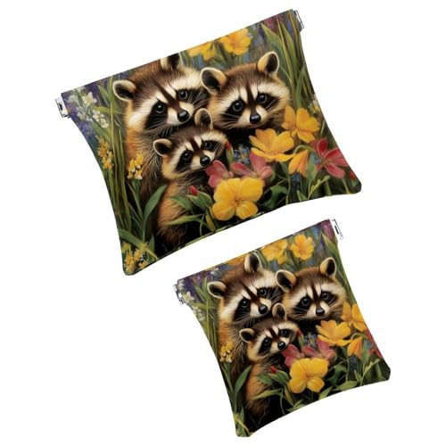 Anna Cowper Kosmetiktasche für Geldbörsen, Leder, kleine Make-up-Tasche, Kosmetiktasche, tragbar, kein Reißverschluss, Make-up-Tasche, Münzgeldbörse, Schmuckbeutel, Weihnachts-Faultier-Schneeflocke, 2 von Anna Cowper