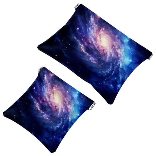 Anna Cowper Kosmetiktasche für Geldbörsen, Leder, kleine Make-up-Tasche, Kosmetiktasche, tragbar, kein Reißverschluss, Make-up-Tasche, Münzgeldbörse, Schmuckbeutel, Weihnachts-Hirsch, 2 Stück, von Anna Cowper