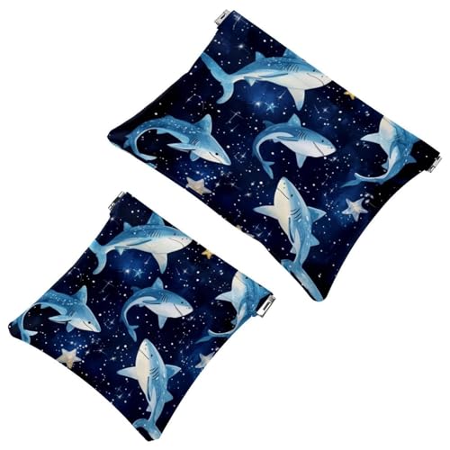 Anna Cowper Kosmetiktasche für Geldbörsen, Leder, kleine Make-up-Tasche, Kosmetiktasche, tragbar, kein Reißverschluss, Make-up-Tasche, Münzgeldbörse, Schmuckbeutel, Weihnachts-Hirsch, 2 Stück, von Anna Cowper