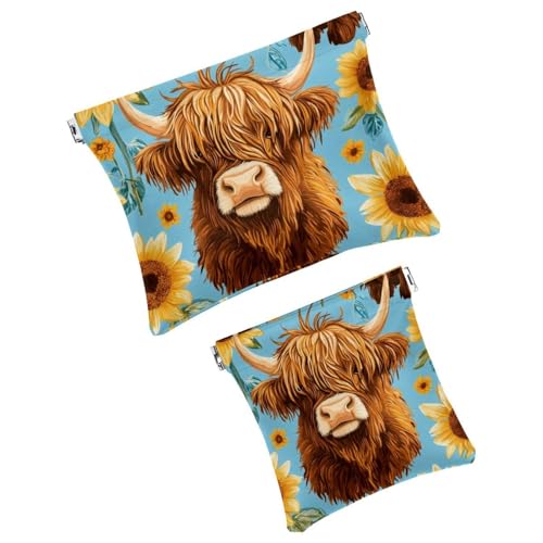 Anna Cowper Kosmetiktasche für Geldbörsen, Leder, kleine Make-up-Tasche, Kosmetiktasche, tragbar, kein Reißverschluss, Make-up-Tasche, Münzgeldbörse, Schmuckbeutel, Weihnachts-Rentier, Schneeflocke, 2 von Anna Cowper