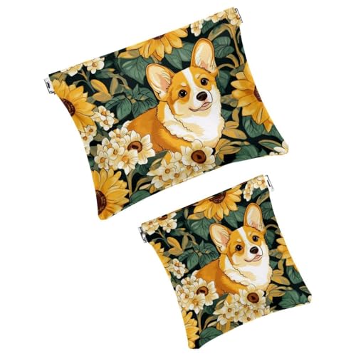 Anna Cowper Kosmetiktasche für Geldbörsen, Leder, kleine Make-up-Tasche, Kosmetiktasche, tragbar, kein Reißverschluss, Make-up-Tasche, Münzgeldbörse, Schmuckbeutel, Weihnachts-Rentier, Schneeflocke, 2 von Anna Cowper