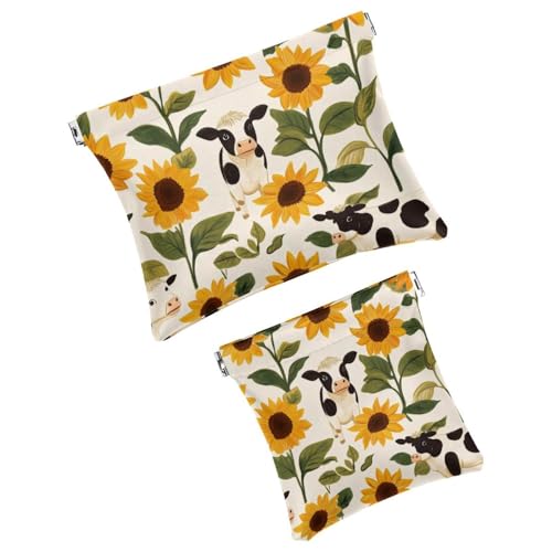 Anna Cowper Kosmetiktasche für Geldbörsen, Leder, kleine Make-up-Tasche, Kosmetiktasche, tragbar, kein Reißverschluss, Make-up-Tasche, Münzgeldbörse, Schmuckbeutel, Weihnachts-Rentier, Schneeflocke, 2 von Anna Cowper