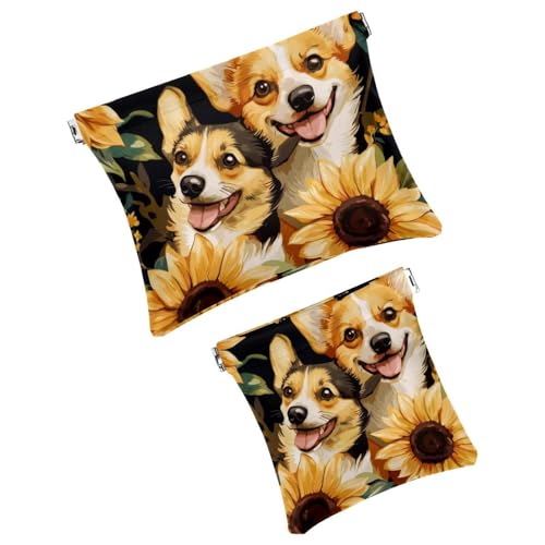 Anna Cowper Kosmetiktasche für Geldbörsen, Leder, kleine Make-up-Tasche, Kosmetiktasche, tragbar, kein Reißverschluss, Make-up-Tasche, Münzgeldbörse, Schmuckbeutel, Weihnachts-Rentier, Schneeflocke, 2 von Anna Cowper