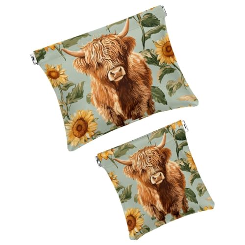 Anna Cowper Kosmetiktasche für Geldbörsen, Leder, kleine Make-up-Tasche, Kosmetiktasche, tragbar, kein Reißverschluss, Make-up-Tasche, Münzgeldbörse, Schmuckbeutel, Weihnachts-Rentier, Schneeflocke, 2 von Anna Cowper