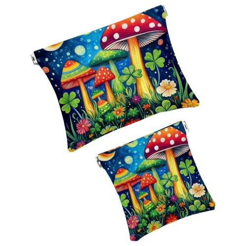 Anna Cowper Kosmetiktasche für Geldbörsen, Leder, kleine Make-up-Tasche, Kosmetiktasche, tragbar, kein Reißverschluss, Make-up-Tasche, Münzgeldbörse, Schmuckbeutel, Weihnachtswichtel, kariert, 2 von Anna Cowper