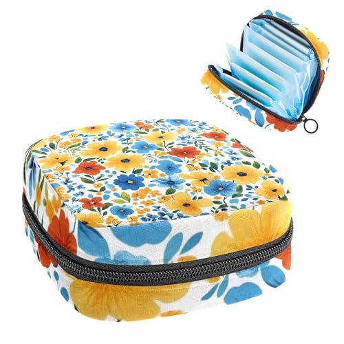 Anna Cowper Perioden-Tasche, Damenbinden-Aufbewahrungstasche, Menstruationspolster, Reißverschluss, tragbar, Damenpflege, Tamponbeutel für Damen, Mädchen, den täglichen Gebrauch, Outdoor-Reisen, gelbe von Anna Cowper