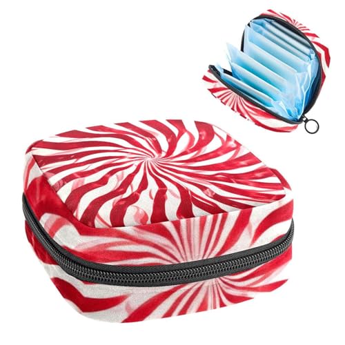 Anna Cowper Perioden-Tasche, Damenbinden-Aufbewahrungstasche, Menstruationspolster, Reißverschluss, tragbar, Damenpflege, Tamponbeutel für Damen, Mädchen, den täglichen Gebrauch, Outdoor-Reisen, Rot von Anna Cowper