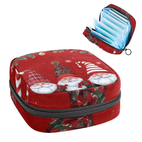 Anna Cowper Perioden-Tasche, Damenbinden-Aufbewahrungstasche, Menstruationspolster, Reißverschluss, tragbar, Damenpflege, Tamponbeutel für Damen, Mädchen, den täglichen Gebrauch, Outdoor-Reisen, roter von Anna Cowper