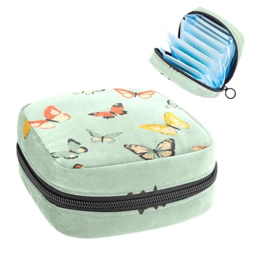 Anna Cowper Perioden-Tasche, Damenbinden-Aufbewahrungstasche, Menstruationspolster, Reißverschluss, tragbar, Damenpflege, Tamponbeutel für Damen, Mädchen, den täglichen Gebrauch, Outdoor-Reisen von Anna Cowper
