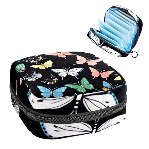Anna Cowper Perioden-Tasche, Damenbinden-Aufbewahrungstasche, Menstruationspolster, Reißverschluss, tragbar, Damenpflege, Tamponbeutel für Damen, Mädchen, den täglichen Gebrauch, Outdoor-Reisen von Anna Cowper
